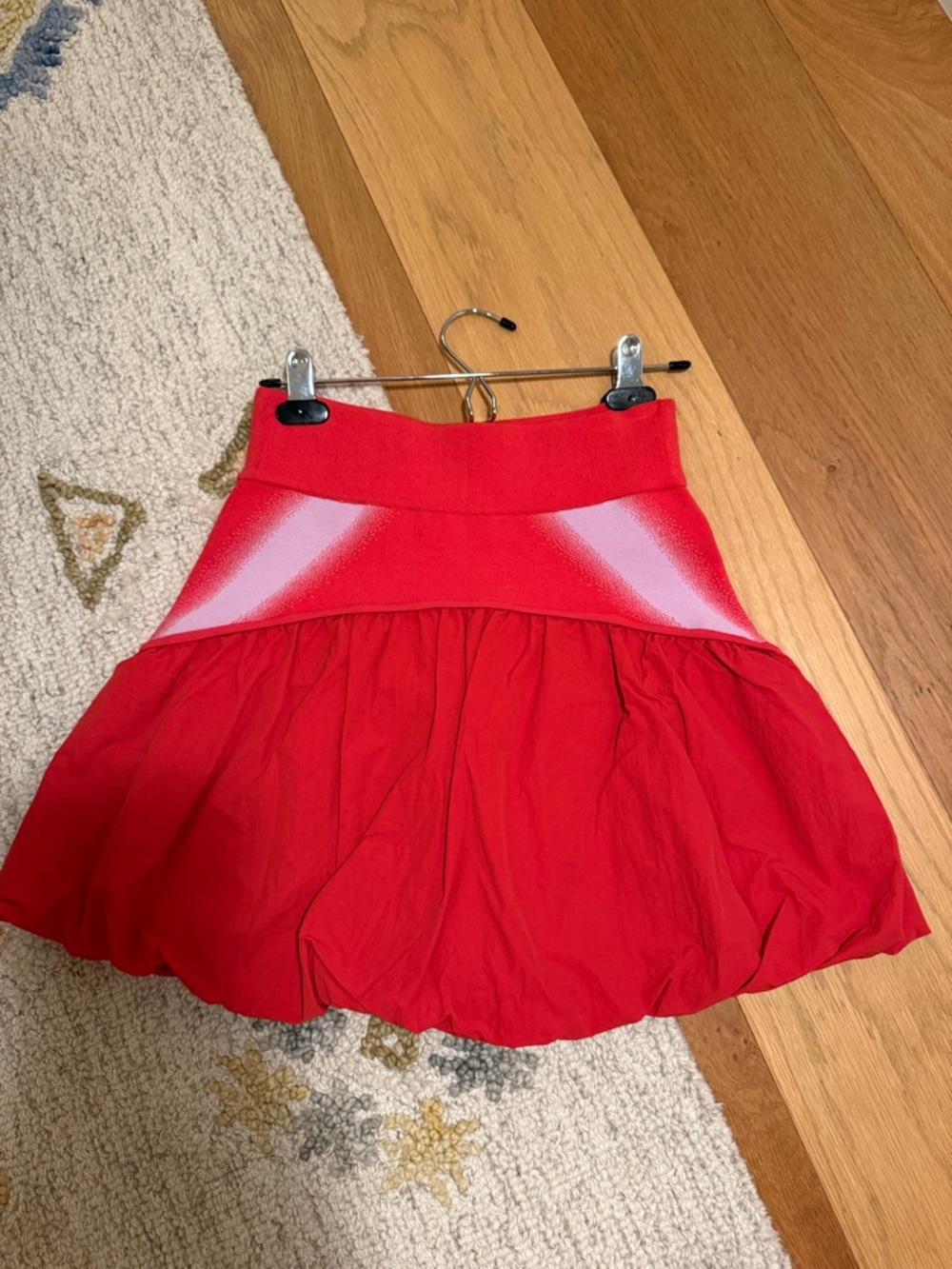 PH5 Red High-Waist Bubble Mini Skirt